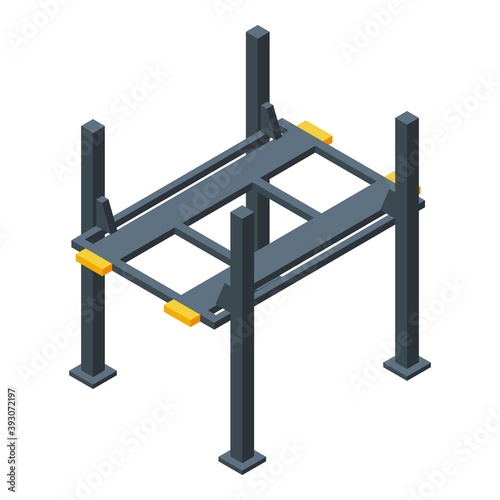 Car lift station icon. Isometric of car lift station vector icon for web design isolated on white background