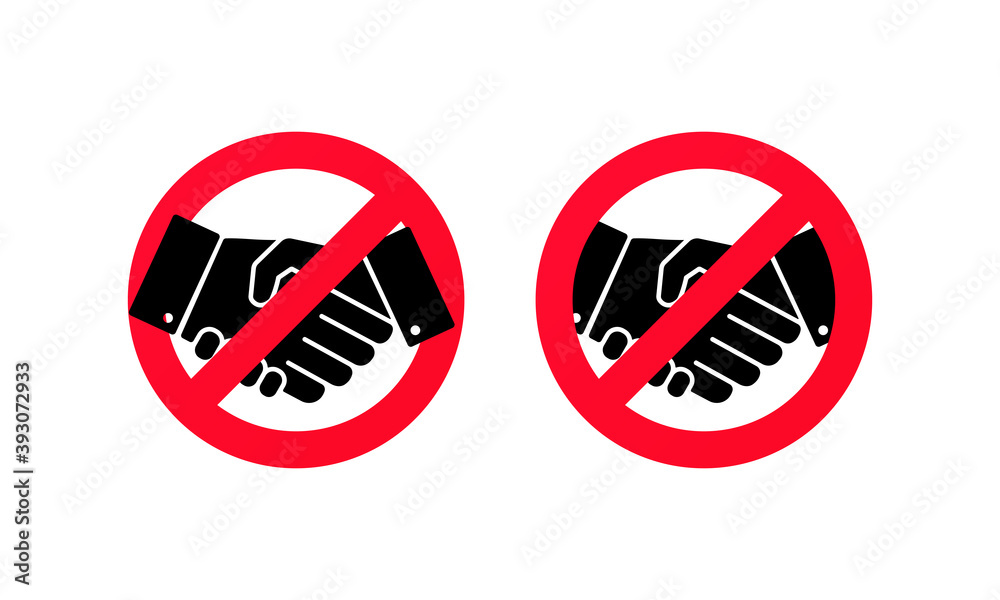 No handshake icon. No dealing. No collaboration. Not allow handshake sign. Vector on isolated white background. EPS 10 No handshake icon. No dealing. No collaboration. Not allow handshake sign. Vector on isolated white background. EPS 10