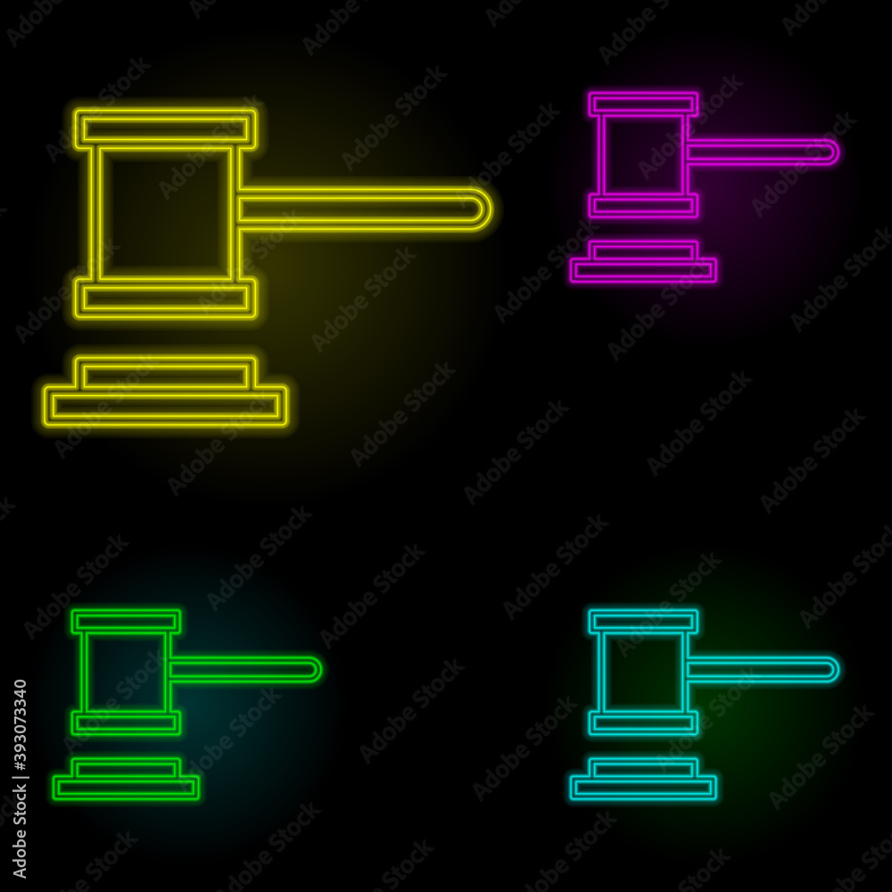 home search neon color set icon. Simple thin line, outline vector of building landmarks icons for ui and ux, website or mobile application home search neon color set icon. Simple thin line, outline vector of building landmarks icons for ui and ux, website or mobile application