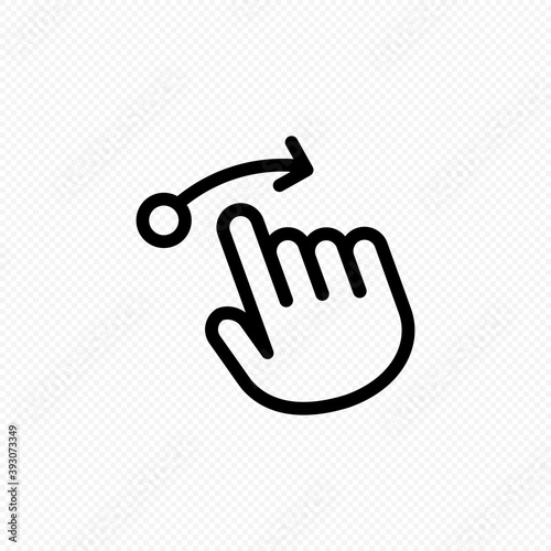 Hand cursor touch screen gestures icon. Swipe to left, right and up icon. Vector on isolated transparent background. EPS 10