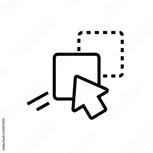 Drag and drop icon. Cursor, pointer, computer mouse. Drag line icon. Vector on isolated white background. EPS 10