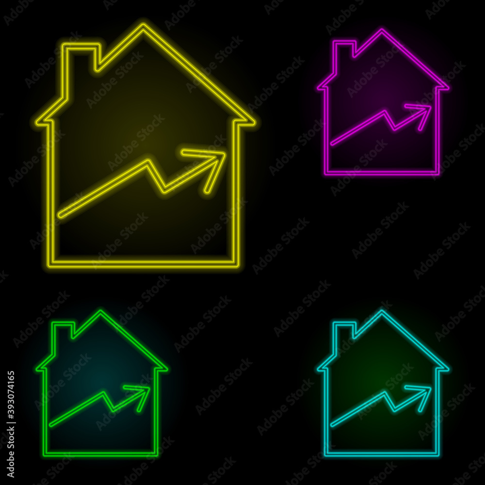 hospital neon color set icon. Simple thin line, outline vector of building landmarks icons for ui and ux, website or mobile application hospital neon color set icon. Simple thin line, outline vector of building landmarks icons for ui and ux, website or mobile application