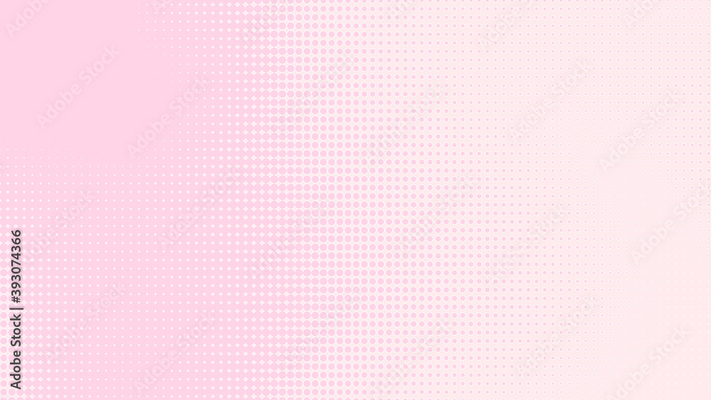 Dot pink white pattern gradient texture background. Abstract pop art halftone and retro style.