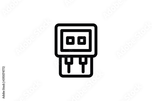 Electrician Outline Icon - Electric Meter Box