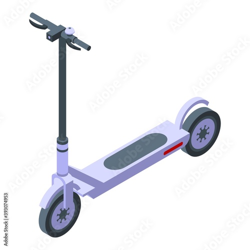 Person electric scooter icon. Isometric of person electric scooter vector icon for web design isolated on white background