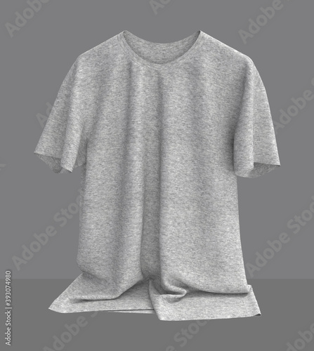 men's short sleeve t-shirt mockup in front view, design presentation for print, 3d illustration, 3d rendering