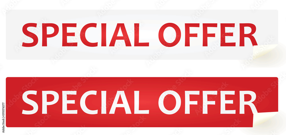 White and red special offer notice. vector White and red special offer notice. vector