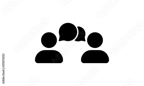 People talking icon. Speaking of people. Chat icon. Dialog icon. Vector illustration