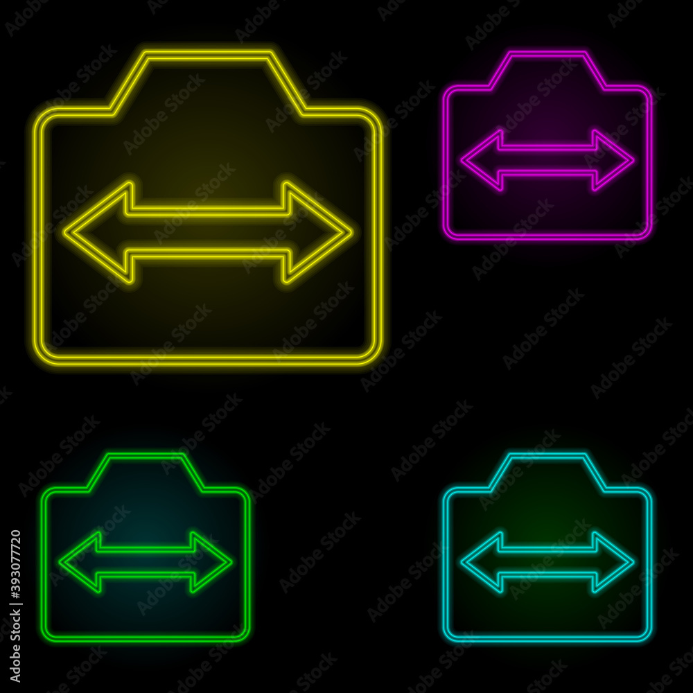 Switch camera sign neon color set icon. Simple thin line, outline vector of image icons for ui and ux, website or mobile application Switch camera sign neon color set icon. Simple thin line, outline vector of image icons for ui and ux, website or mobile application