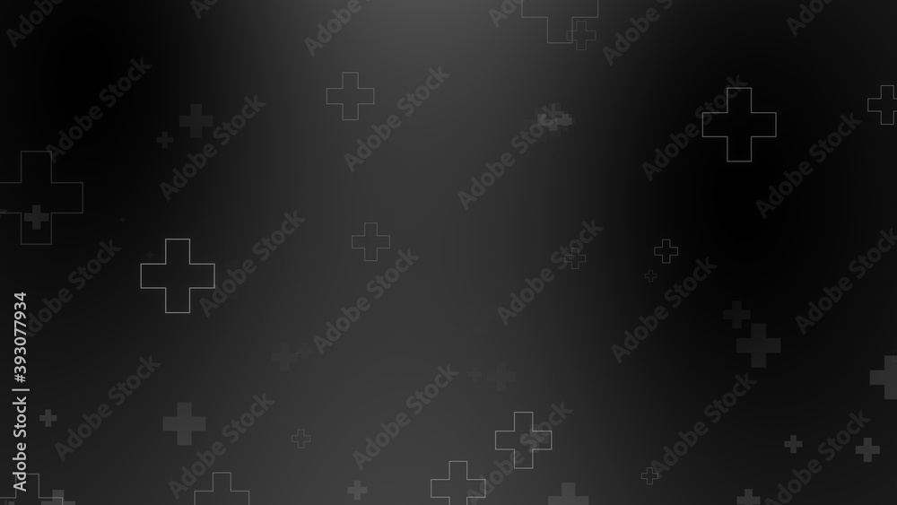 Medical health cross neon light shapes pattern on black background. Abstract healthcare with coronavirus infected deaths case concept. Medical health cross neon light shapes pattern on black background. Abstract healthcare with coronavirus infected deaths case concept.