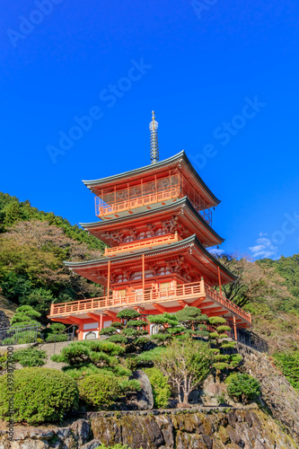熊野那智大社 三重塔 和歌山県那智勝浦町 Kumanonati-taisya Three-storied pagoda Wakayama-ken Natikatsuura-town