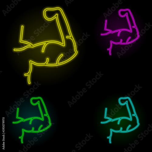 Penis, man organ neon color set icon. Simple thin line, outline vector of anti age icons for ui and ux, website or mobile application