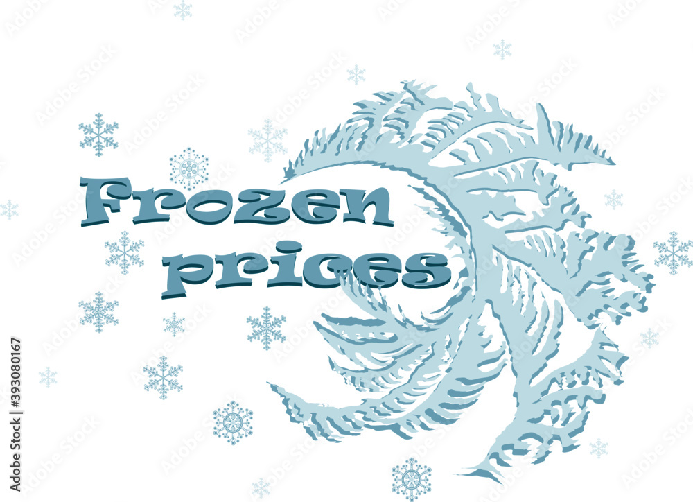 Vector illustration for business, online stores and stores about frozen prices for Christmas and New Year Vector illustration for business, online stores and stores about frozen prices for Christmas and New Year