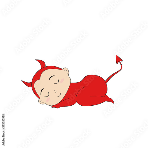 a baby boy wearing a cute devil costume