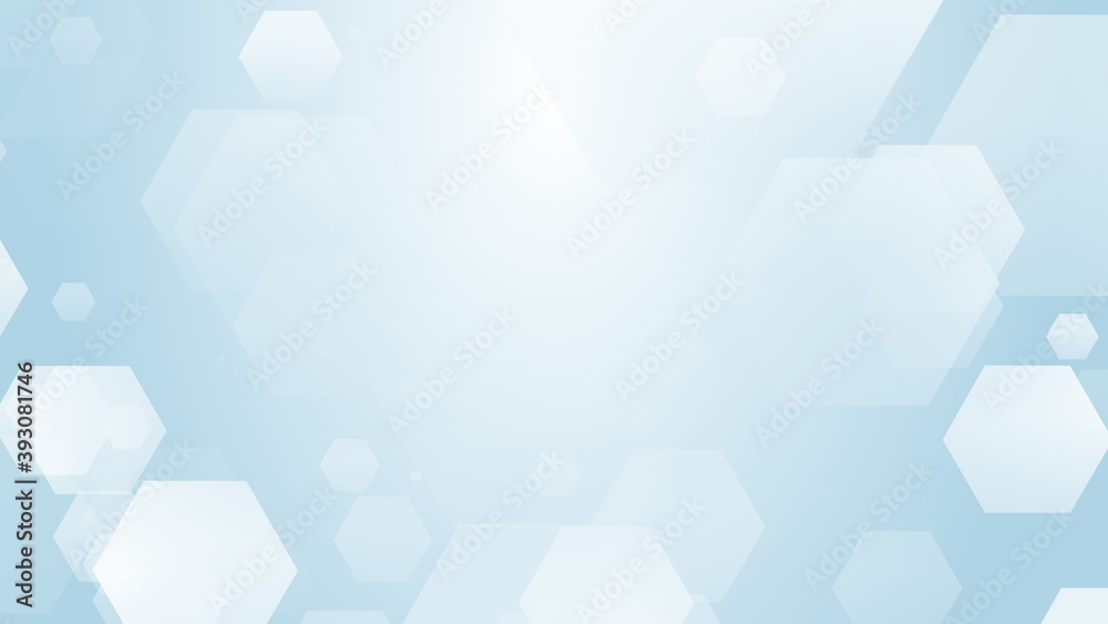Abstract hexagon geometric white blue pattern technology medical and science background.
