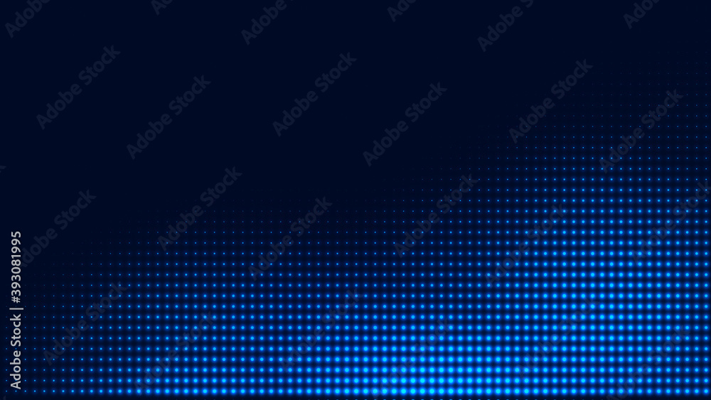 Dot blue pattern screen led light gradient texture background. Abstract  technology big data digital background. 3d rendering.