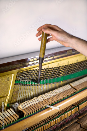 piano tune, key press, piano tune, tuner, musical., vertical,