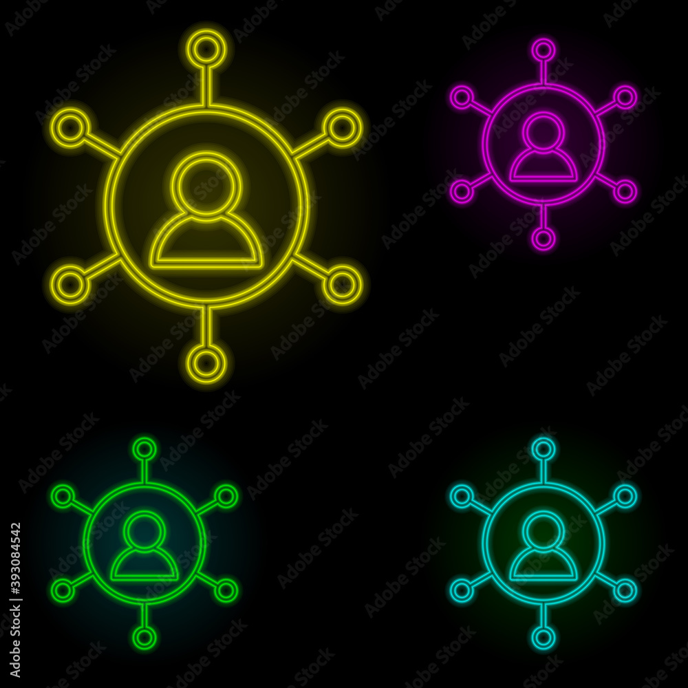 Fototapeta premium user, man, communication icon neon color set icon. Simple thin line, outline vector of business icons for ui and ux, website or mobile application