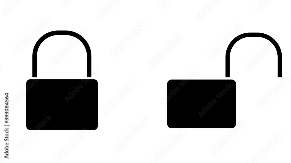 Padlock icon on isolated white background Padlock icon on isolated white background