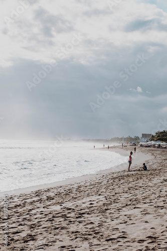 Fototapeta Naklejka Na Ścianę i Meble -  the view of Seminyak Beach in Bali Indonesia at the afternoon