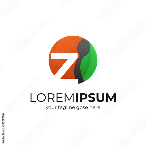 creative letter A as restaurant or food logo with spoon and leaf vector