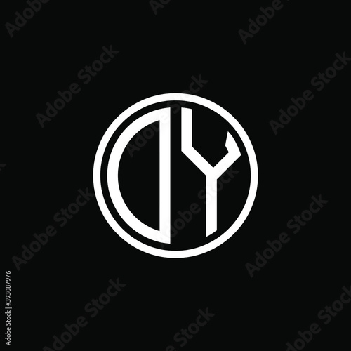 DY MONOGRAM letter icon design on BLACK background.Creative letter DY/D Y logo design.
 DY initials MONOGRAM Logo design.
 photo