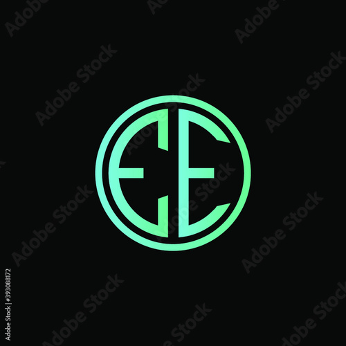 EE MONOGRAM letter icon design on BLACK background.Creative letter EE/E E logo design.
 EE initials MONOGRAM Logo design.
