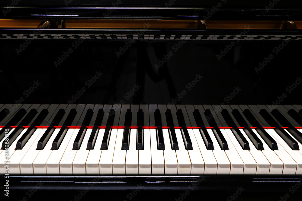 Black grand piano for classical music, detail Black grand piano for classical music, detail