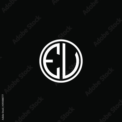 EV MONOGRAM letter icon design on BLACK background.Creative letter EV/E V logo design.
 EV initials MONOGRAM Logo design.