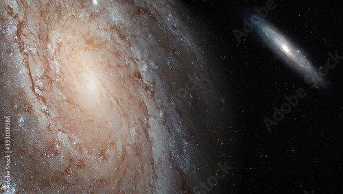Fototapeta Naklejka Na Ścianę i Meble -  Our galaxy is milky way, Andromeda galaxy, in the background  (Heic0602a Pinwheel galaxy, Milky Way galaxy has been amended as) 