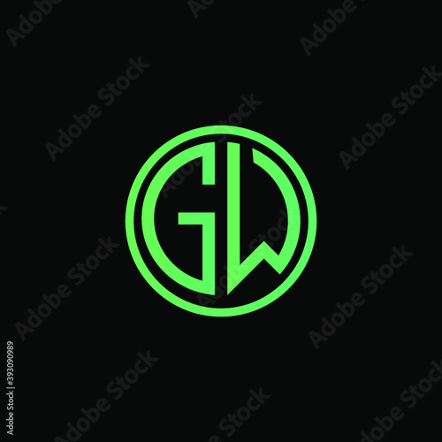 GW MONOGRAM letter icon design on BLACK background.Creative letter GW/ G W logo design.
GW initials MONOGRAM Logo design.