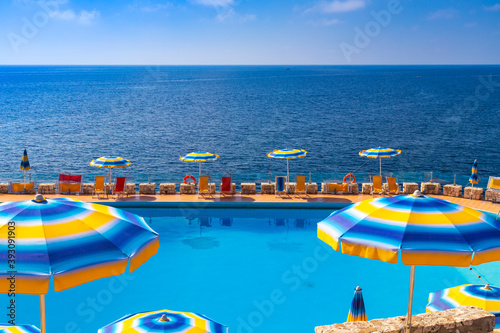 swimming pool near sea in Zinzulusa  Castro  Province Lecce  Italy