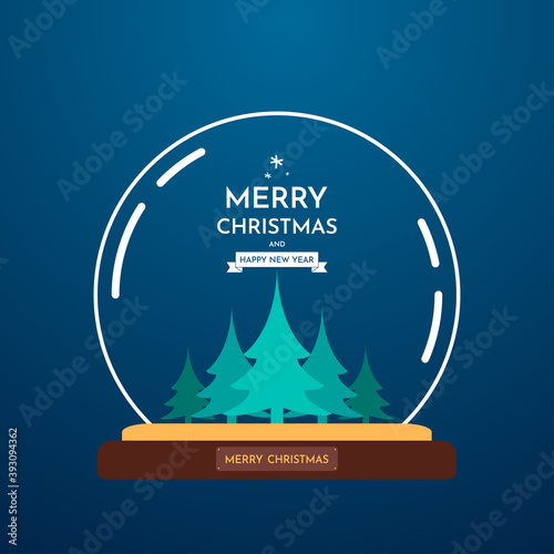 Christmas tree vector. free space for text. Christmas post card.
