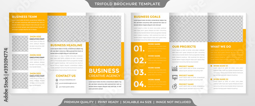 business trifold brochure template with minimalist style and modern concept use for business flyer and business profile