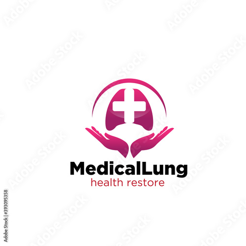 medical lung and care logo designs for health service simple and modern