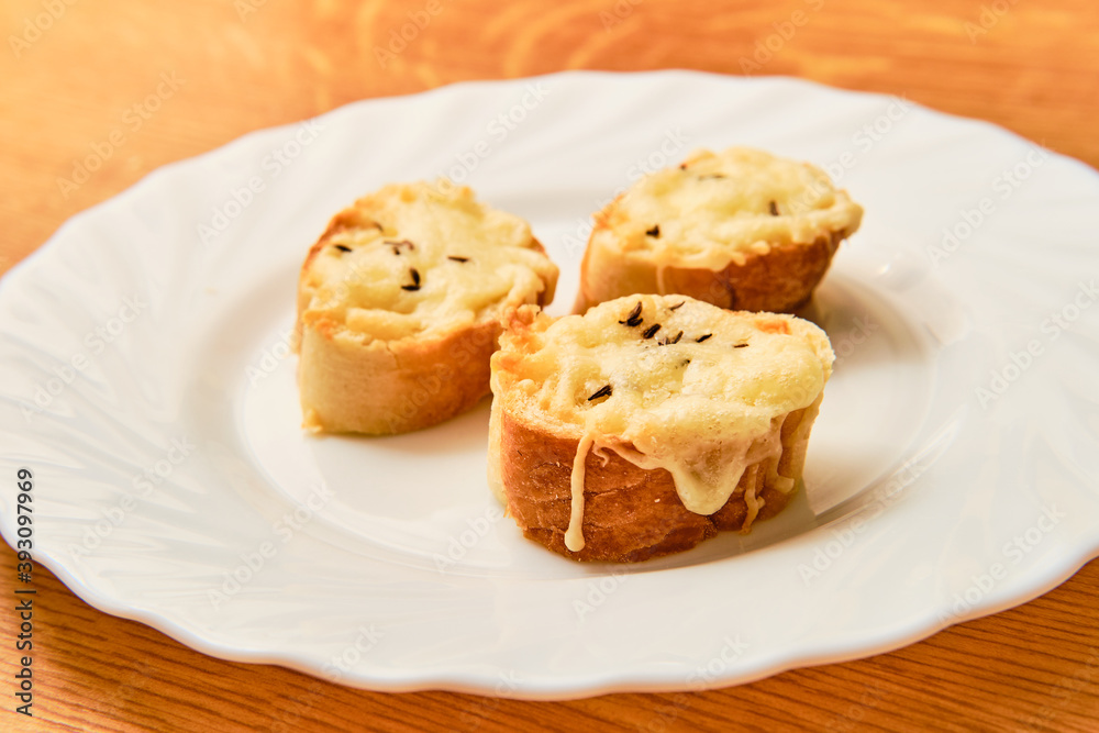 Tasty oven baked appetizers with cheese