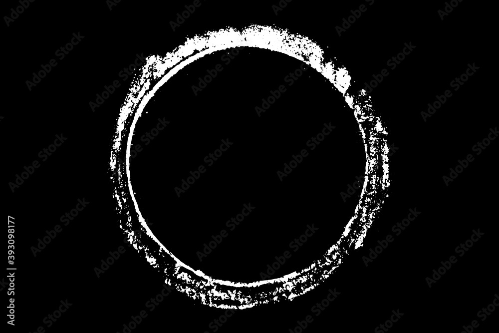 White chalk hand drawing as circle shape on black background (vector) White chalk hand drawing as circle shape on black background (vector)