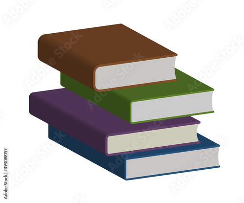Design elements symbol for book crossing & school center. Colors sign books