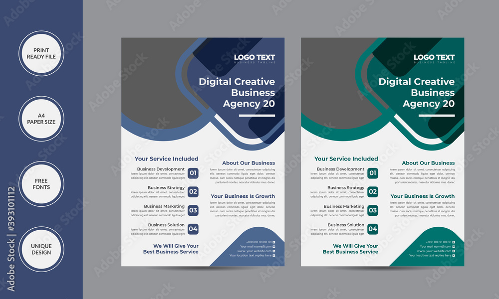 Abstract Business Flyer Design For Marketing Business Proposal Vector Template Abstract Business Flyer Design For Marketing Business Proposal Vector Template