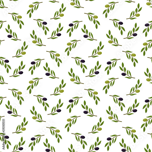 Seamless background with olive leaves. Ideal for printing on fabric or paper.