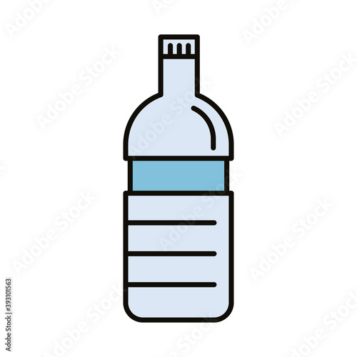 beverage water bottle line and fill icon