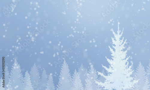 静かな雪景色、冬の背景素材 © tukinoto