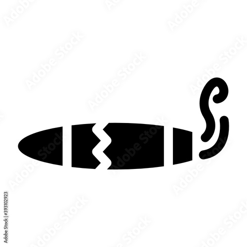 
Smoking substance, cigar in modern filled style 

