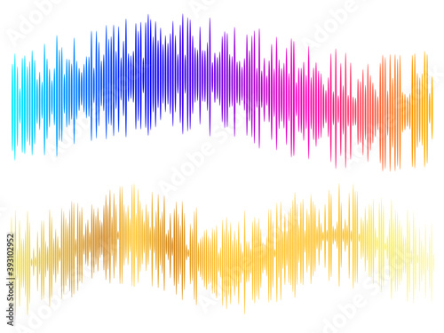 Color equalizer isolated on white background. Vector illustration. Pulse music player. Audio wave logo