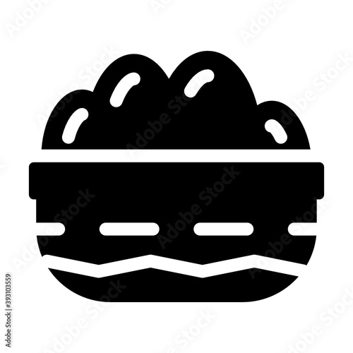 
Rice bowl icon style, mexican cuisine 
