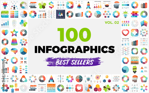 100 Best-Selling Infographic Templates. Part 2. Perfect for any purpose from Presentation or Web Elements to Print or Graphics.