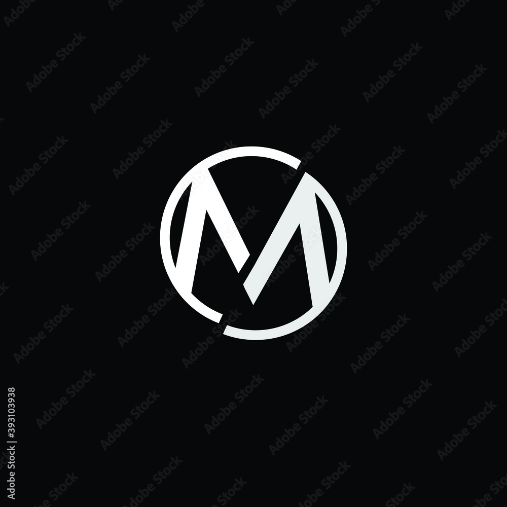 Creative Professional Trendy and Minimal Letter M Logo Design in Black and White Color, Initial Based Alphabet Icon Logo in Editable Vector Format
