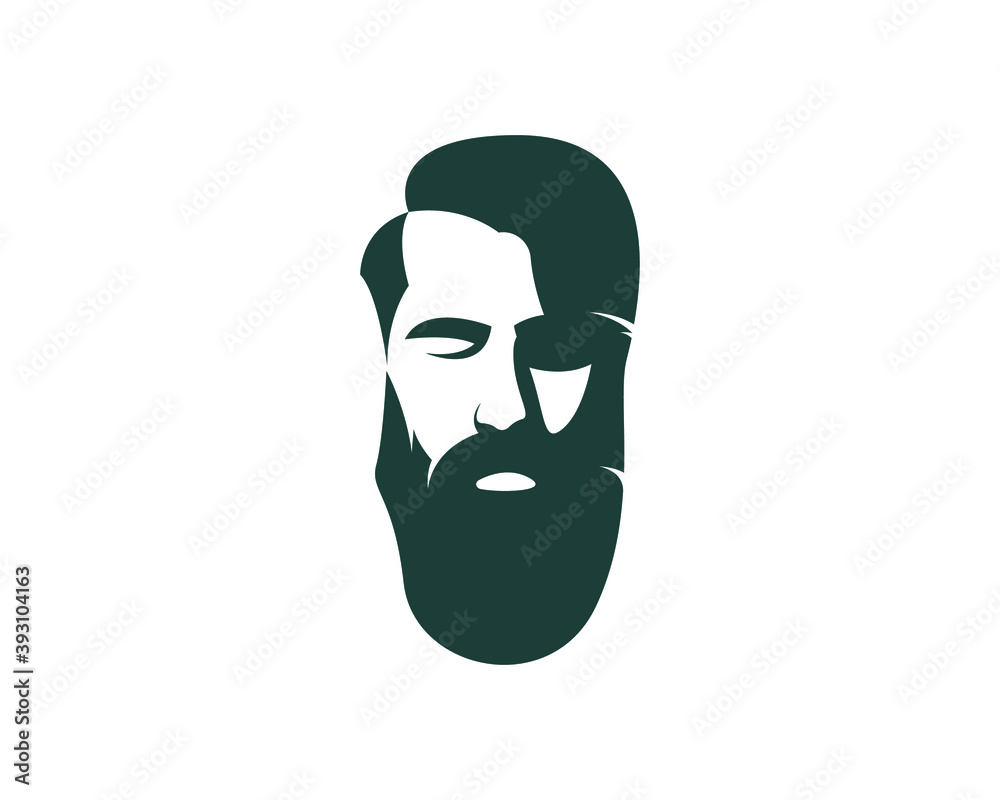 Man beard logo design Man beard logo design