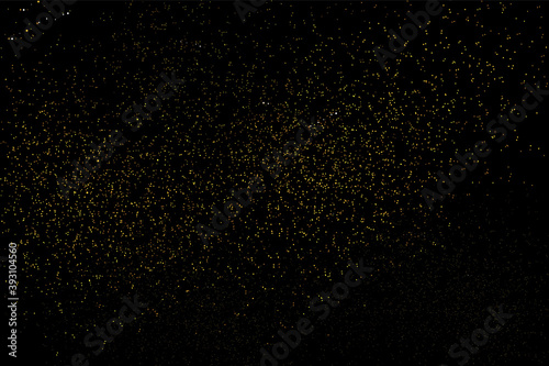 Falling glitter gold particles sparkles. Golden sparkling magical dust.