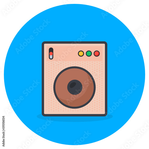 
A hardware accessory, speaker flat icon
